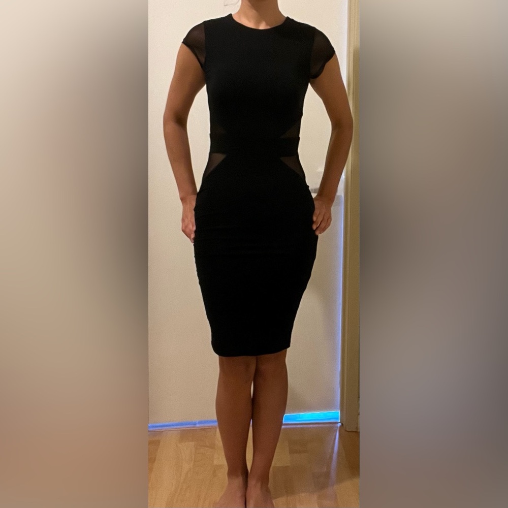 Elegant Black Dress with Sheer Cutouts